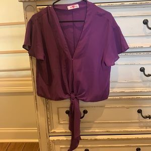 Buddy love purple tie blouse